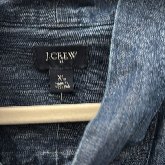 NWT, J. Crew Indigo Denim Blouse with Bow - Picture 8 of 9